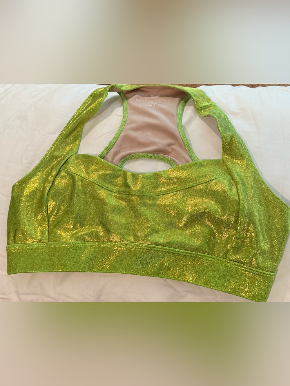 Heroine Sport Chartreuse Racer Sports Bra